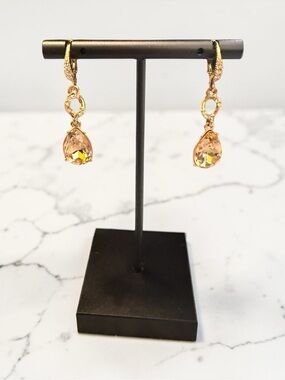 Givenchy Rose Gold tone Drop Crystal Earrings